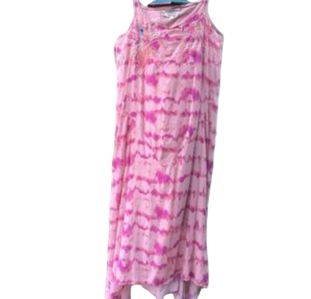 Johnny Was Cotton Tie-Dye Midi Dress w/Embroidery - Picture 1 of 8